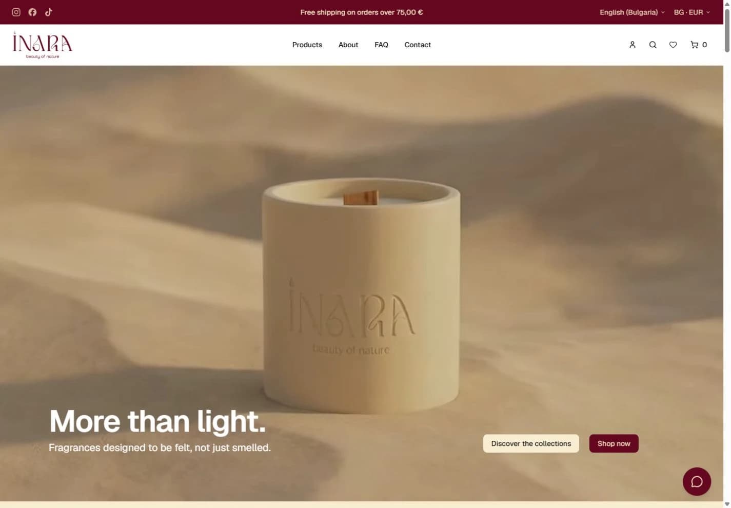 INARA branding, product packaging and online store